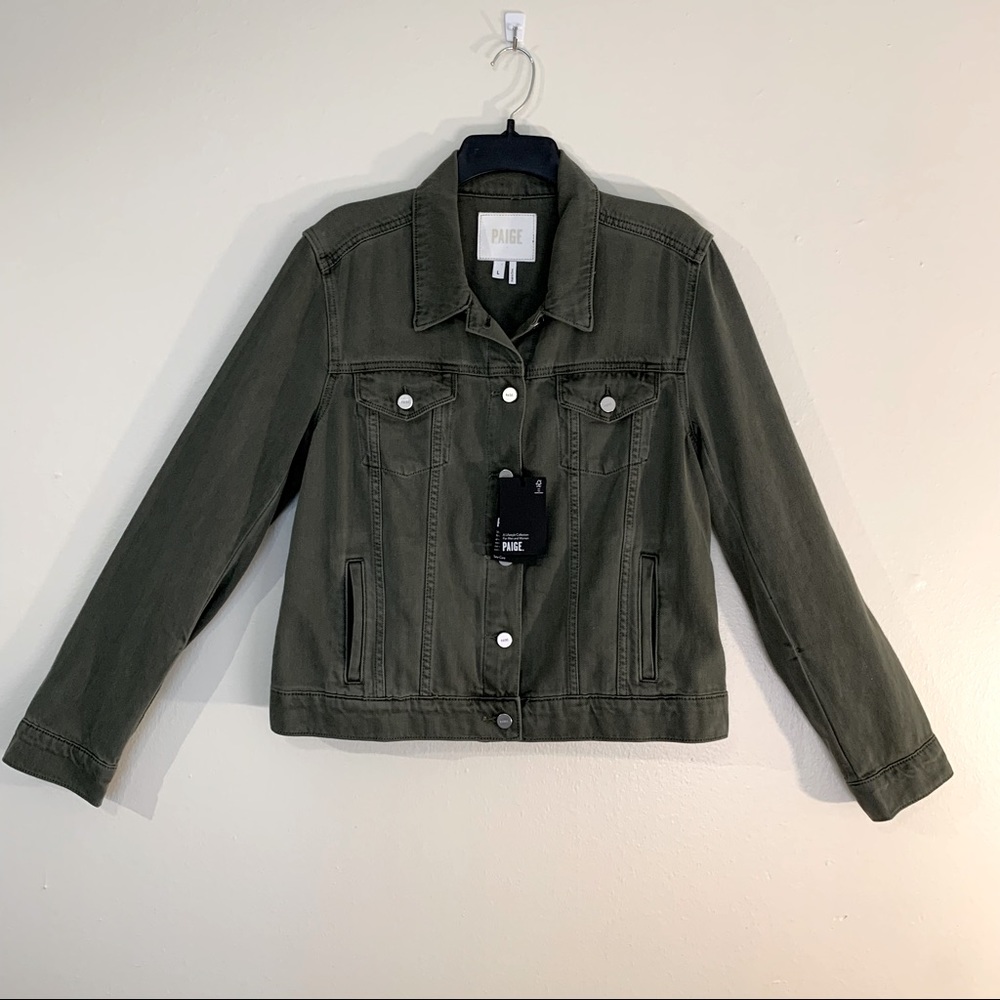 NWT Paige Army Green Denim Jacket